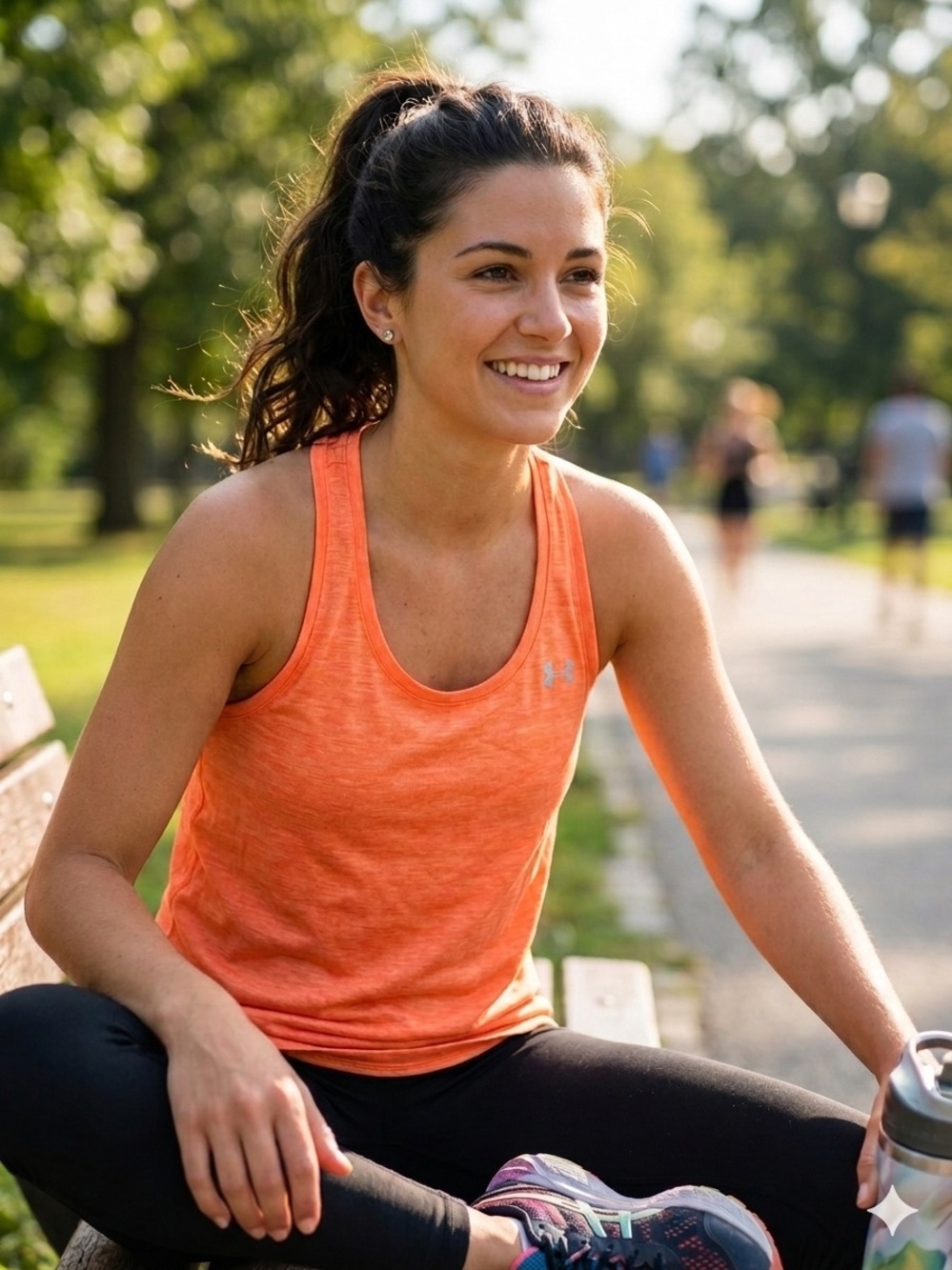 NWT Under Armour HeatGear Racerback Tank – Orange Heather – Size XS